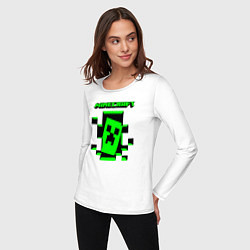 Лонгслив хлопковый женский Minecraft the game of gamers, цвет: белый — фото 2