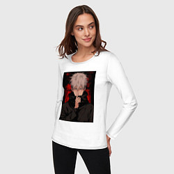 Лонгслив хлопковый женский Магическая битва Тогэ Инумаки, цвет: белый — фото 2