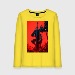 Лонгслив хлопковый женский Берсерк Гатс Драгонслейер, цвет: желтый