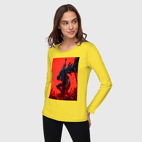 Женский лонгслив Берсерк Гатс Драгонслейер / Желтый – фото 3