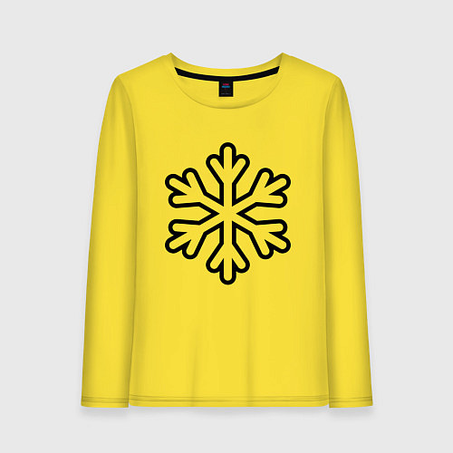 Женский лонгслив Снежинка / Желтый – фото 1