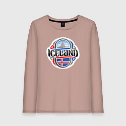 Лонгслив хлопковый женский Моя Исландия, цвет: пыльно-розовый