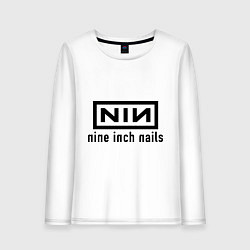 Лонгслив хлопковый женский NIN: Nine inch nails, цвет: белый