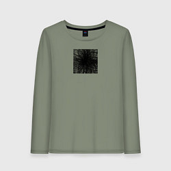 Лонгслив хлопковый женский Карандашные каракули, цвет: авокадо