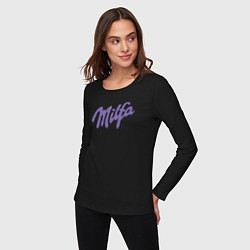 Лонгслив хлопковый женский Milfa в стиле milka, цвет: черный — фото 2