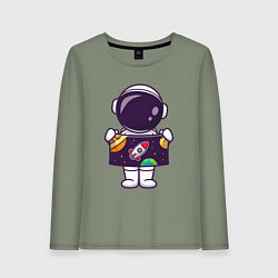Женский лонгслив Космонавтик и космос