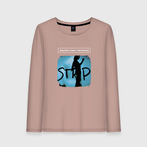 Женский лонгслив Depeche Mode - Devotional stripped / Пыльно-розовый – фото 1