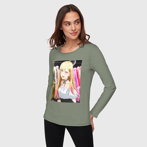 Женский лонгслив Эта фарфоровая кукла влюбилась / Авокадо – фото 3