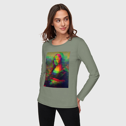 Женский лонгслив Мона Лиза с глюками / Авокадо – фото 3