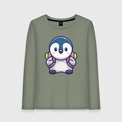 Женский лонгслив Пингвин турист