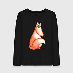 Лонгслив хлопковый женский Редкой хитрости дама, цвет: черный