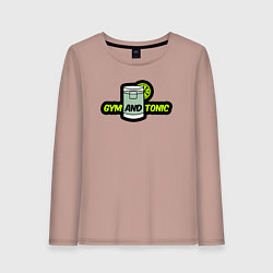 Лонгслив хлопковый женский Gym and tonic, цвет: пыльно-розовый