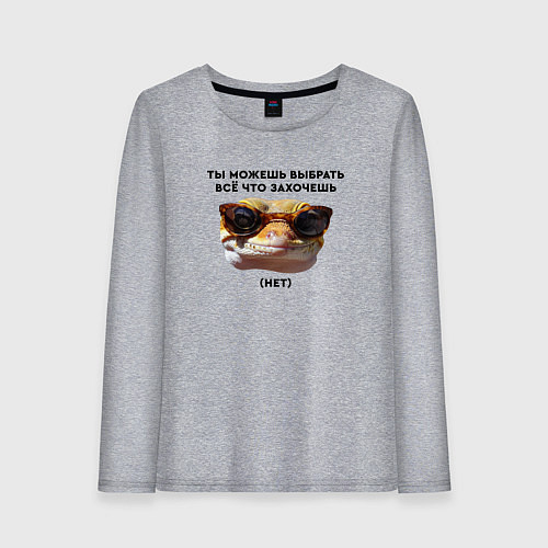 Женский лонгслив Ты можешь выбрать себе все что захочешь нет / Меланж – фото 1