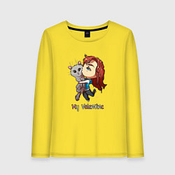 Лонгслив хлопковый женский My Valentine, цвет: желтый