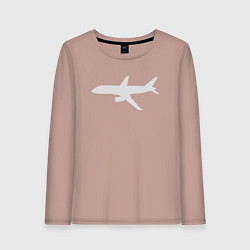 Лонгслив хлопковый женский Белый облик Superjet-100, цвет: пыльно-розовый