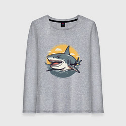Женский лонгслив Акула в кругу