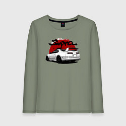 Лонгслив хлопковый женский Автомобиль Toyota Supra, цвет: авокадо