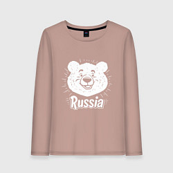 Женский лонгслив Россия и медведь