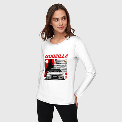 Женский лонгслив Nissan Skyline / Белый – фото 3
