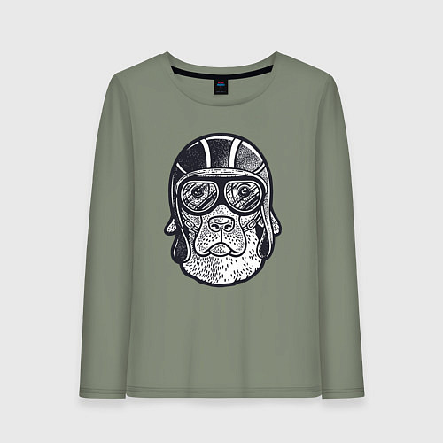 Женский лонгслив Пёс авиатор / Авокадо – фото 1