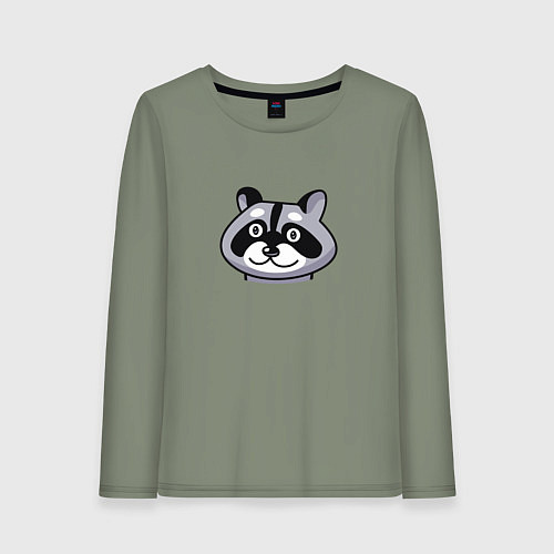 Женский лонгслив Енот обормот / Авокадо – фото 1
