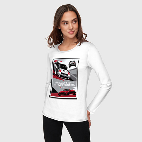 Женский лонгслив Audi Sport автомобиль / Белый – фото 3