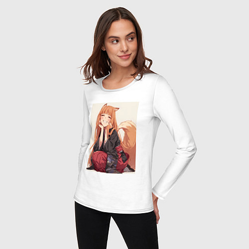 Женский лонгслив Волчица и пряности Холо торговец / Белый – фото 3