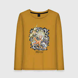 Лонгслив хлопковый женский One piece молния Moncey D Luffy, цвет: горчичный