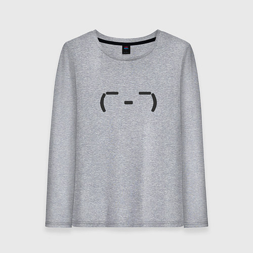 Женский лонгслив Каомодзи щурится / Меланж – фото 1