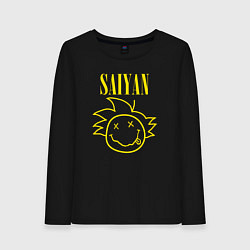 Лонгслив хлопковый женский Saiyan Dragon Ball, цвет: черный
