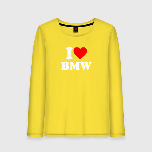 Женский лонгслив I love my BMW / Желтый – фото 1