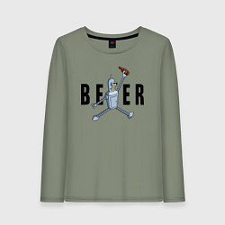 Лонгслив хлопковый женский Jordan Bender, цвет: авокадо