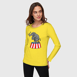 Лонгслив хлопковый женский Poop elephant, цвет: желтый — фото 2