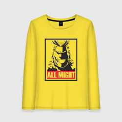 Лонгслив хлопковый женский Моя геройская академия All Might, цвет: желтый