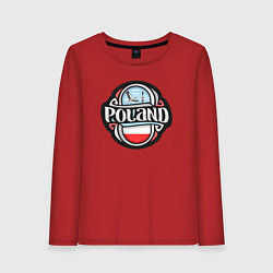 Лонгслив хлопковый женский Poland, цвет: красный