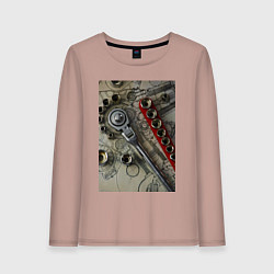 Женский лонгслив Трещотка ключ и чертеж