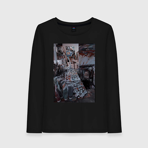 Женский лонгслив Художественный творческий беспорядок / Черный – фото 1