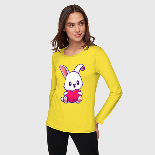 Женский лонгслив Heart rabbit / Желтый – фото 3
