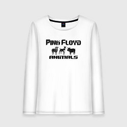 Лонгслив хлопковый женский Pink Floyd animals, цвет: белый