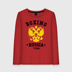 Лонгслив хлопковый женский Boxing Russia Team, цвет: красный