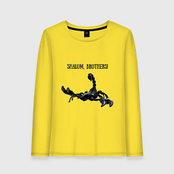 Лонгслив хлопковый женский Shalom, brothers - скорпион, цвет: желтый