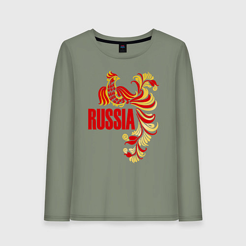 Женский лонгслив Russia / Авокадо – фото 1