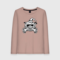 Лонгслив хлопковый женский Злая тыква, цвет: пыльно-розовый