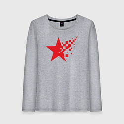 Лонгслив хлопковый женский USSR pixel star, цвет: меланж