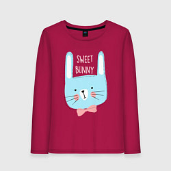 Лонгслив хлопковый женский Sweet bunny, цвет: маджента