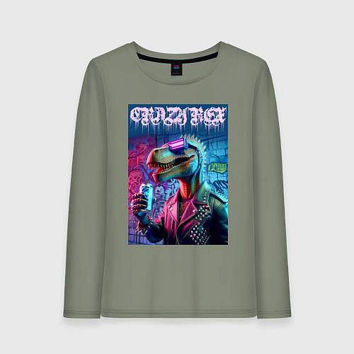 Женский лонгслив Crazy rex - ai art fantasy / Авокадо – фото 1