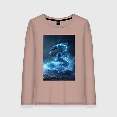 Женский лонгслив Змея в молниях / Пыльно-розовый – фото 1