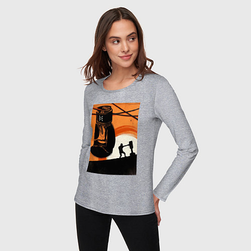 Женский лонгслив Бокс тренировка / Меланж – фото 3