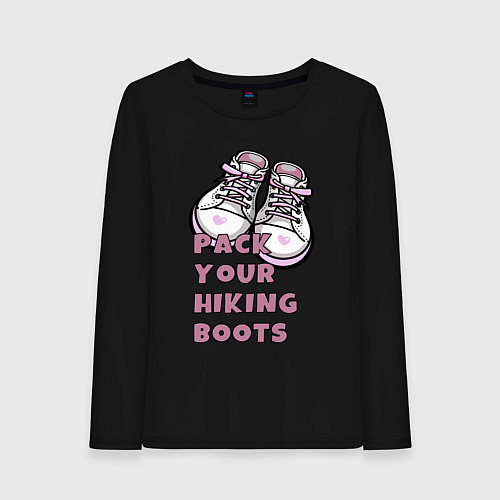 Женский лонгслив Pink boots / Черный – фото 1