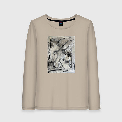 Женский лонгслив Abstract painting / Миндальный – фото 1
